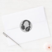 Kopfhörer Runder Aufkleber (Umschlag)