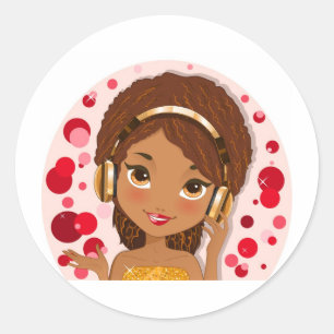 Kopfhörer Runder Aufkleber