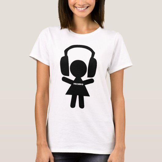 Kopfhörer Techno Musik T-Shirt (Vorderseite)