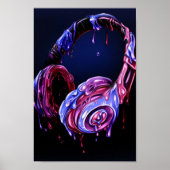 Kopfhörer-Tropfen Poster (Vorne)
