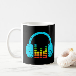 Kopfhörer und Power-Equalizer Audiophile Kaffeetasse