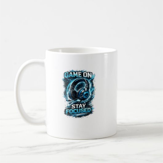Kopfhörerdesign "Tune in level up" Kaffeetasse (Links)
