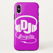 Kopfhörergehäuse mit lila DJ-Namen Case-Mate iPhone Hülle (Rückseite)