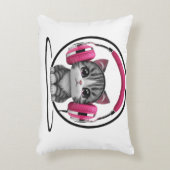Kopfhörerkatze Dekokissen (Vorderseite(Vertikal))