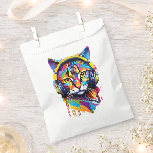 Kopfhörerkatze Geschenktütchen (Ausgeschnitten)