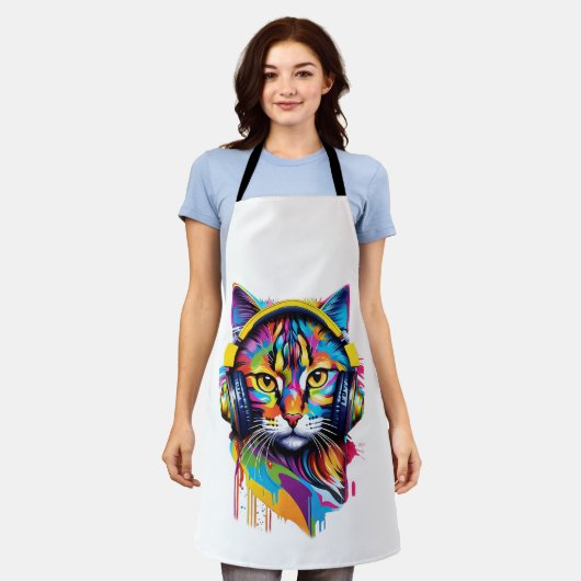 Kopfhörerkatze Schürze (Getragen)