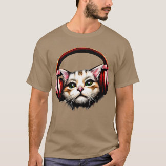 Kopfhörerkatze T-Shirt