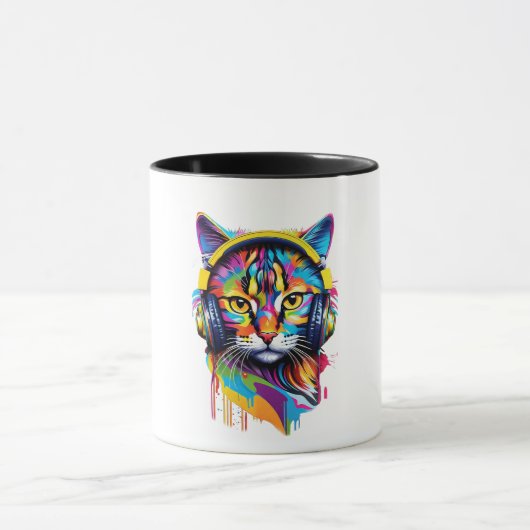 Kopfhörerkatze Tasse (Zentrum)
