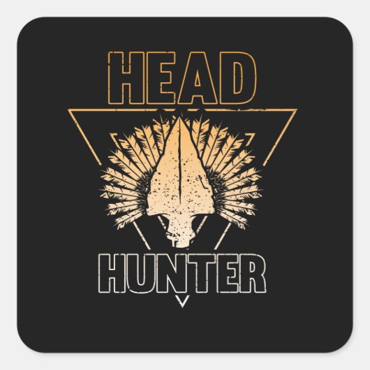 Kopfjäger, Jagdjäger sammeln Quadratischer Aufkleber (Vorderseite)