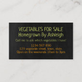 Kopfkarton, frisch, hausgemacht, Gemüsepflanze Visitenkarte (Rückseite)