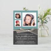 Kopfkarton Süß 16 mit 3 Fotos Einladung (Stehend Vorderseite)