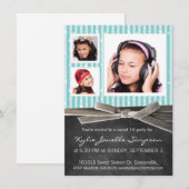 Kopfkarton Süß 16 mit 3 Fotos Einladung (Vorne/Hinten)