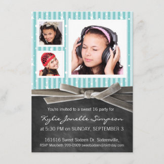 Kopfkarton Süß 16 mit 3 Fotos Einladung