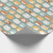 Kopfkatzköpfe Geschenkpapier (Ecke)