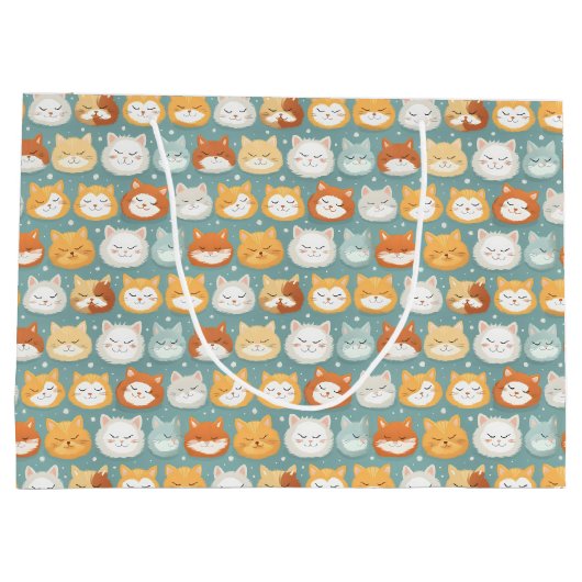 Kopfkatzköpfe Große Geschenktüte (Rückseite)