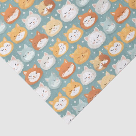 Kopfkatzköpfe Seidenpapier (Detail)