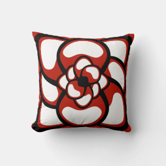 Kopfkissen, Abstrakte Blume 3, rot Kissen