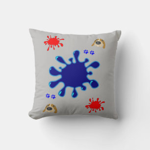 Kopfkissen, graue Hundpfähle Kissen