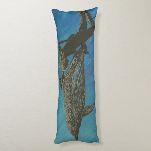 Kopfkissen, mit Delphinen schwimmen Seitenschläferkissen (Rückseite (Vertikal))