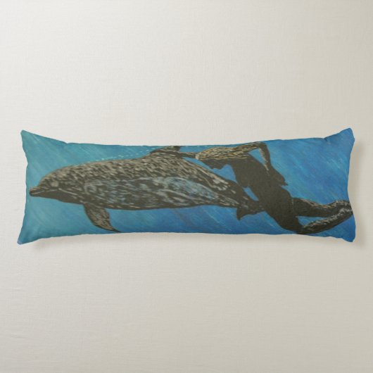 Kopfkissen, mit Delphinen schwimmen Seitenschläferkissen (Vorderseite)