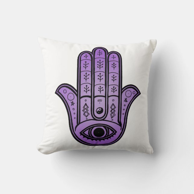 Kopfkissen mit Hamsa Handdesign Kissen (Vorderseite)