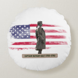 Kopfkissen von Throw-Nathan Hale (1755-1776) Spy A Rundes Kissen