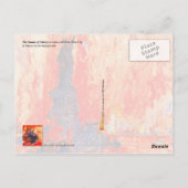 Kopflose Freiheitsstatue mit NYC in Flammen Postkarte (Rückseite)