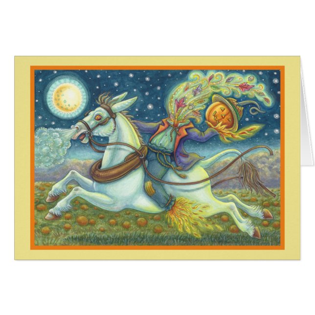 KOPFLOSE HORSEMAN SKARECROW GREETKARTE *VERSE (Vorderseite (Horizontal))
