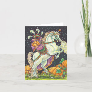 KOPFLOSE REITERIN GRUßKARTE LEER KARTE