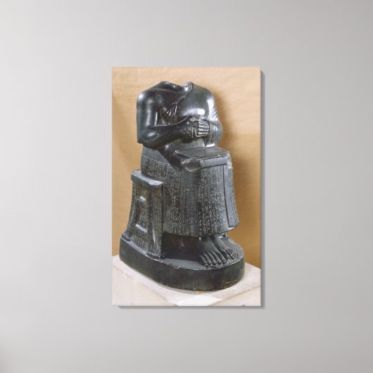 Kopflose Statue des Prinzen Gudea als Leinwanddruck (Vorderseite)