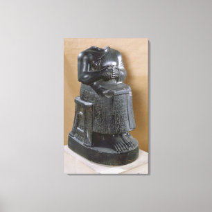 Kopflose Statue des Prinzen Gudea als Leinwanddruck