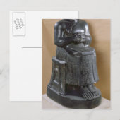 Kopflose Statue des Prinzen Gudea als Postkarte (Vorne/Hinten)