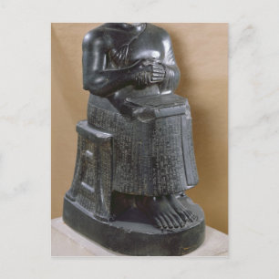 Kopflose Statue des Prinzen Gudea als Postkarte