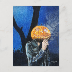 Kopfloser Biker Postkarte