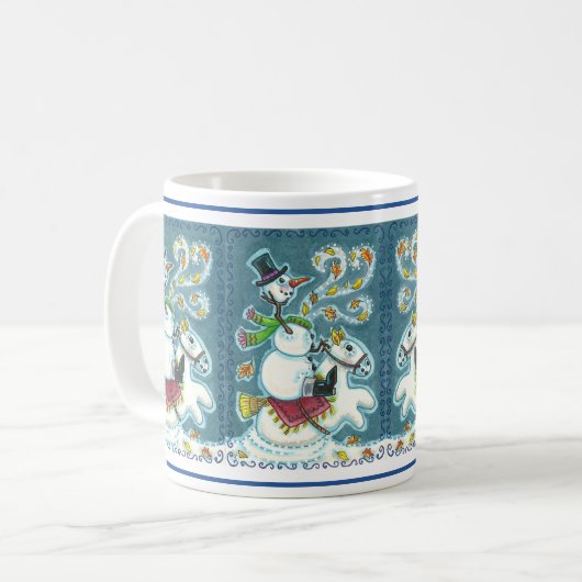KOPFLOSER HORSEMAN SNOWMAN, XMAS HALLOWEEN SPASS, KAFFEETASSE (Vorderseite Links)