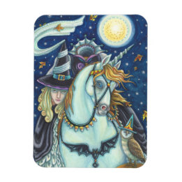 KOPFLOSER HORSEWOMAN, PFERD & OWL, SCHLAFHOLZ MAGNET