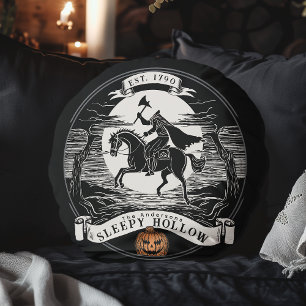Kopfloser Reiter Sleepy Hollow Halloween Rundes Kissen