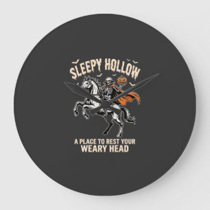 Kopfloser Reiter Sleepy Hollow Halloween T-Shirt Große Wanduhr