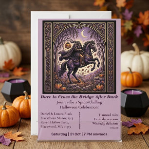 Kopfloser Reiter Sleepy Hollow Mitternacht Purpur Einladung