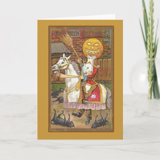 Kopfloser Reiter-viktorianische Vintage Kunst Karte (Vorderseite)