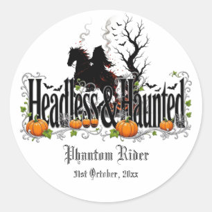 Kopfloser und verfolgter Reiter Sleepy Hollow Grus Runder Aufkleber