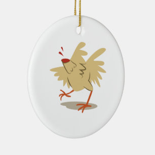 kopfloses Huhn Keramik Ornament