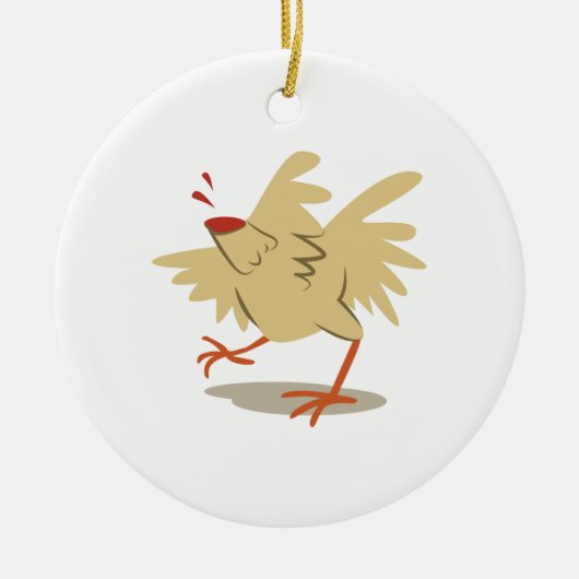 kopfloses Huhn Keramik Ornament (Vorne)