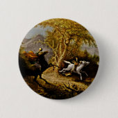 kopfloses Pferd, das Ichabod-Kranich verfolgt Button (Vorderseite)