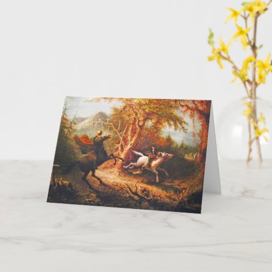 kopfloses Pferd, das Ichabod-Kranich verfolgt Karte (Gelbe Blume)