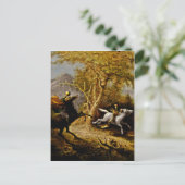 kopfloses Pferd, das Ichabod-Kranich verfolgt Postkarte (Stehend Vorderseite)