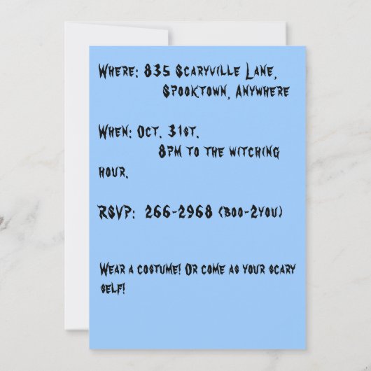 Kopfloses Pferd im blauen Licht Einladung (Rückseite)