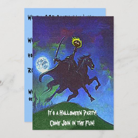 Kopfloses Pferd im blauen Licht Einladung (Vorne/Hinten)