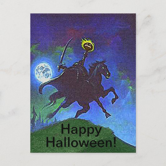 Kopfloses Pferd im blauen Licht Postkarte (Vorderseite)