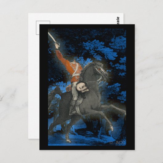 kopfloses Pferd mit Schädel Postkarte (Vorne/Hinten)